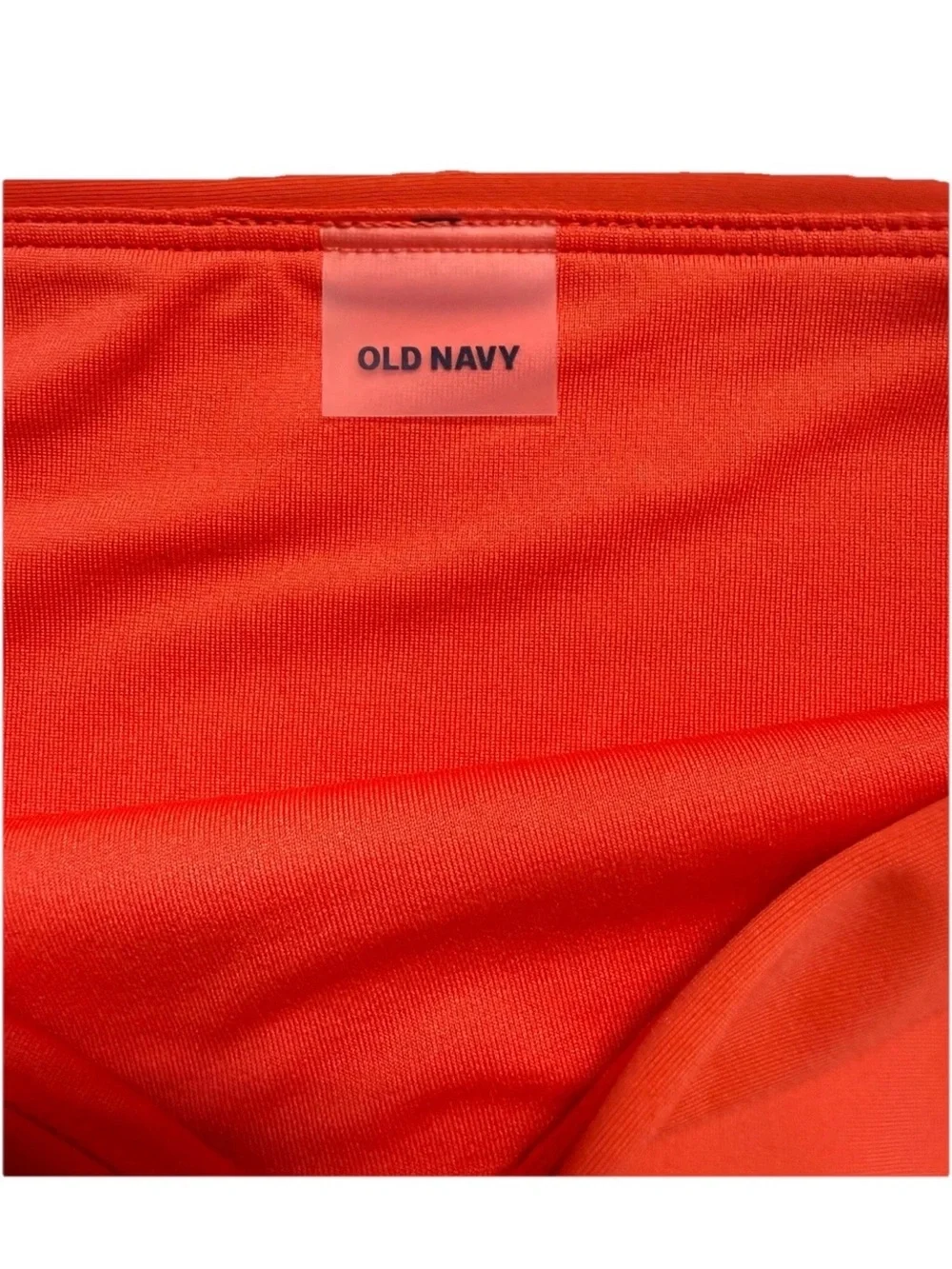 Old Navy Women’s XS High-Waisted Bikini Swim Bottom Orange Solid Lined Stretch